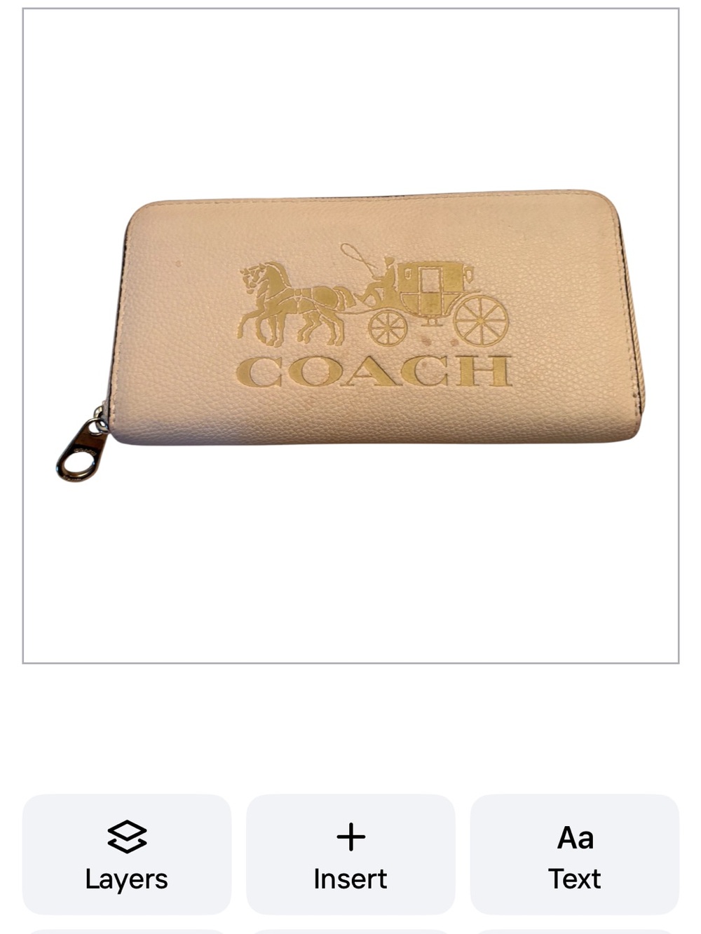 Coach Long Zip Around Wallet with Horse and Carriage Logo